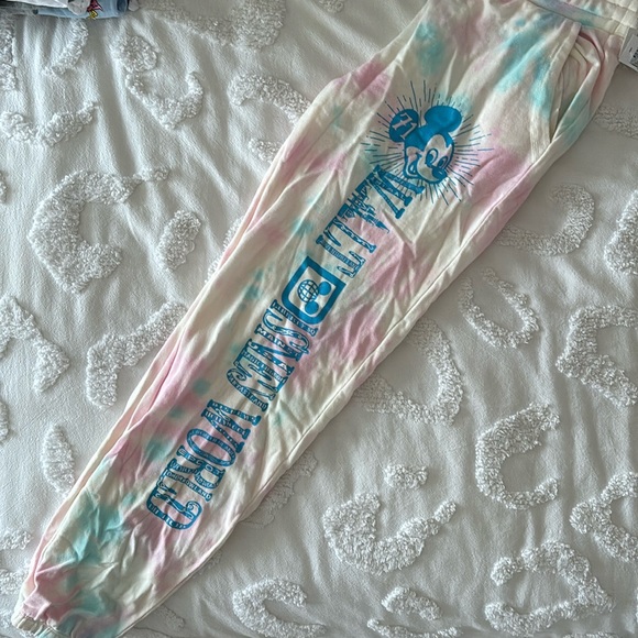 Disney women’s small pink blue tie dye joggers - Picture 2 of 4